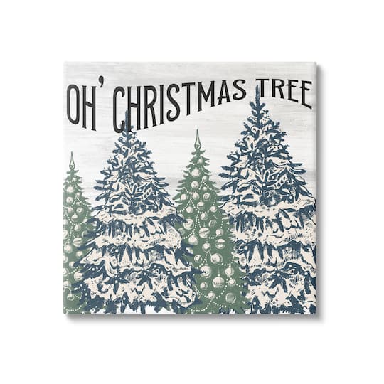 Stupell Industries Oh Christmas Tree Vintage Canvas Wall Art
